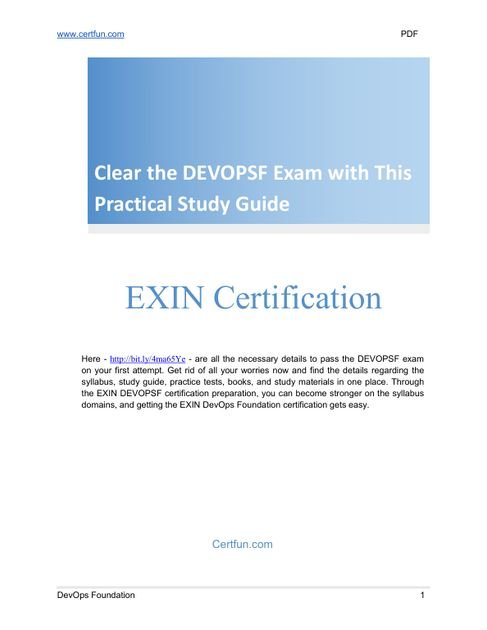Clear the DEVOPSF Exam with This Practical Study Guide (PDF)