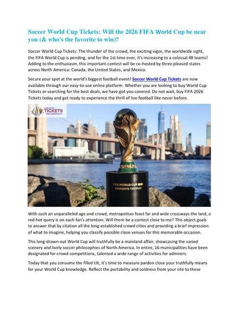 Will the 2026 FIFA World Cup… (PDF)