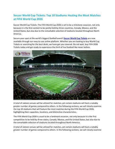Top 10 Stadiums Hosting the… (PDF)