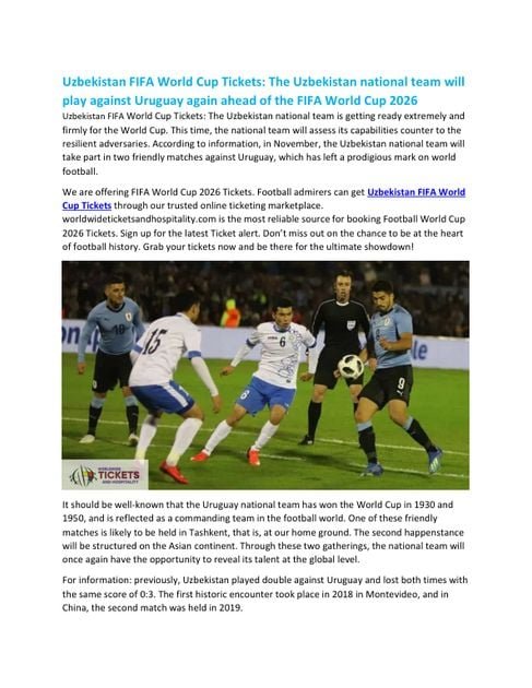 Uzbekistan FIFA World Cup Tickets: The Uzbekistan… (PDF)