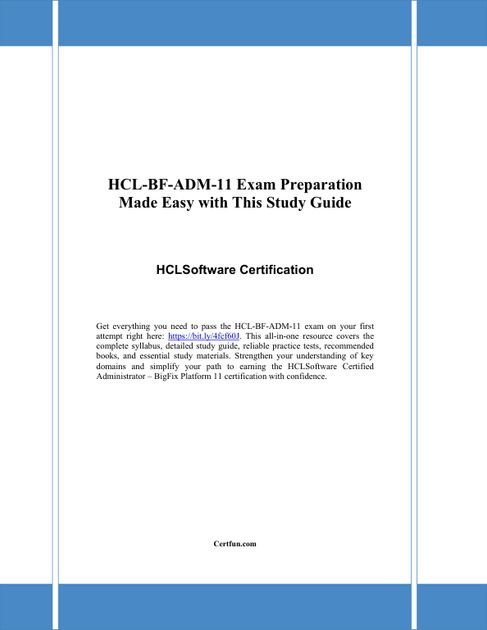 HCL-BF-ADM-11 Exam Preparation Made Easy with This… (PDF)