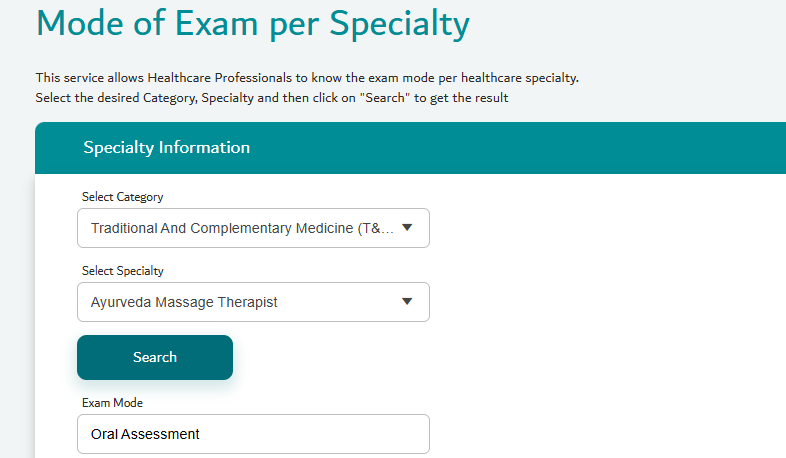 DHA MODE OF EXAM FOR TCAM PRACTITIONERS AND THERAPIST