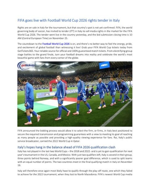 FIFA goes live with Football World Cup 2026 rights… (PDF)