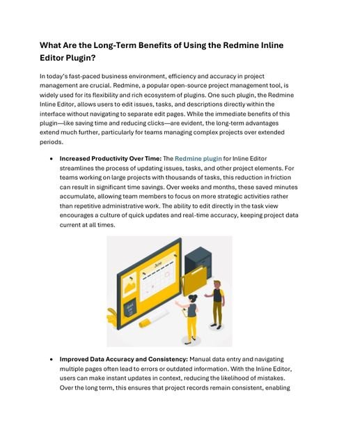 What Are the Long-Term Benefits of Using the Redmine Inline Editor Plugin?