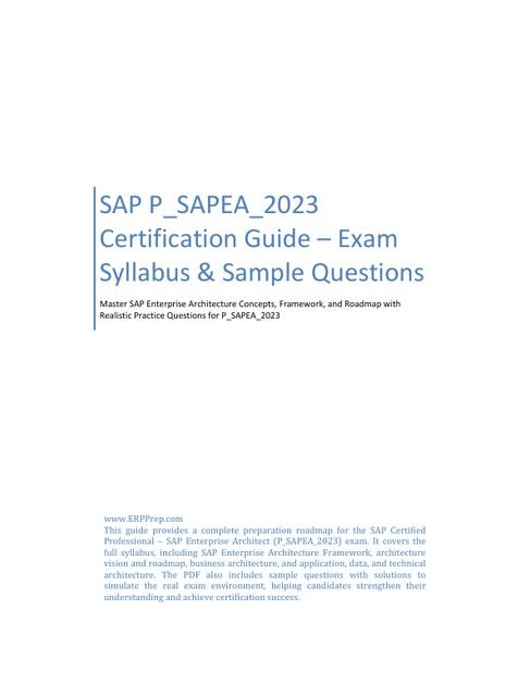 SAP P_SAPEA_2023 Certification Guide – Exam Syllabus & Sample Questions