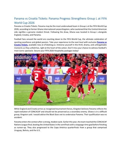 Panama vs Croatia Tickets: Panama Progress Strengthens… (PDF)